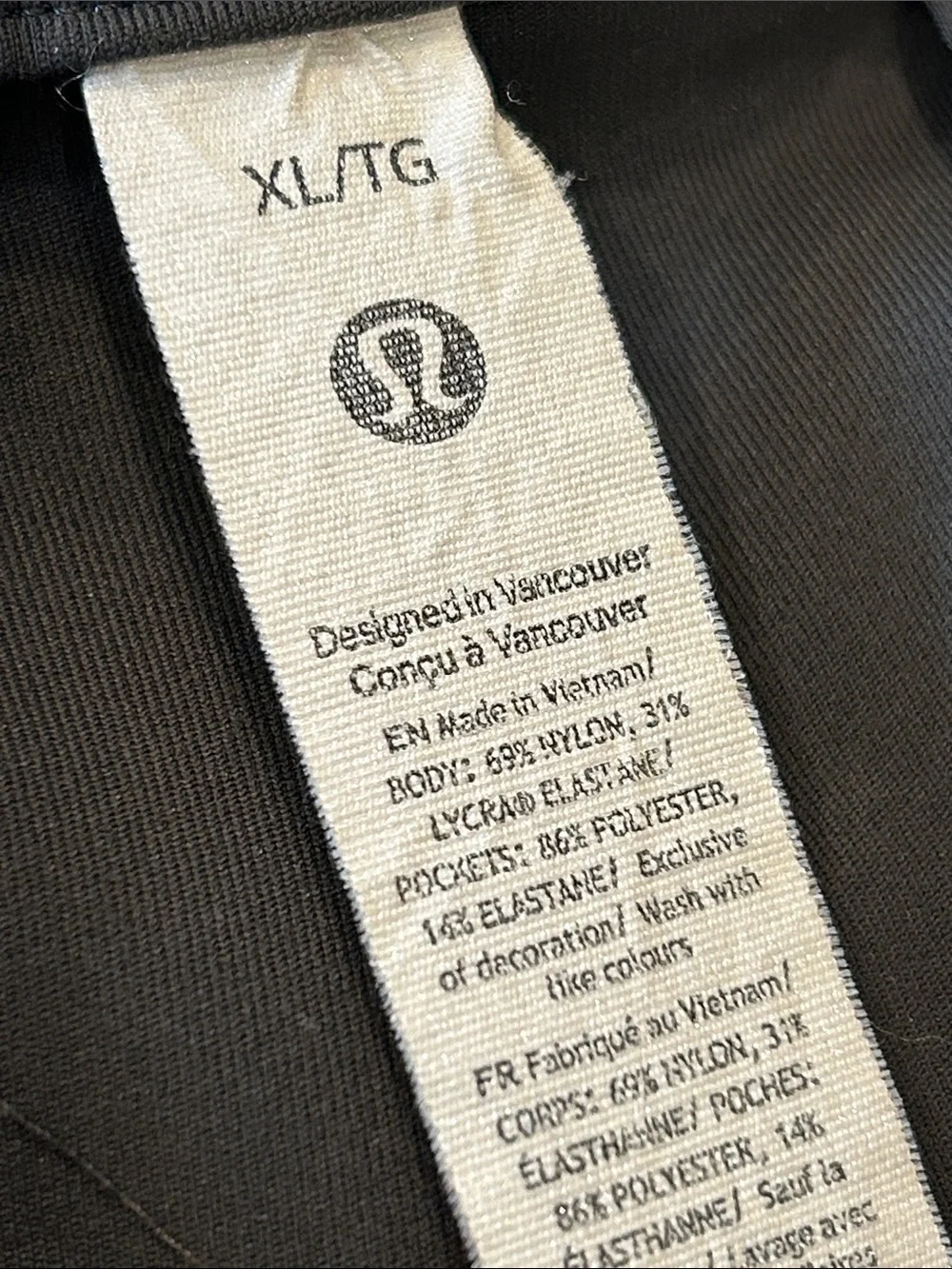 Lululemon Tapered-Leg Mid-Rise Pant Luxtreme Black Women’s Size X-Large‎